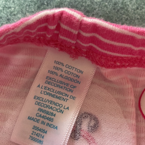 HP⭐️ Children’s Place Pink White Striped Wiggle Pants 6-9 mos Cotton Lady Bug - Picture 6 of 6